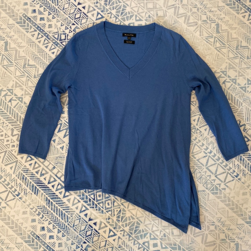 Massimo Dutti Blue Asymmetric Sweater